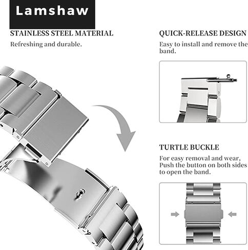 Compatible with Dyurwa P97 Smart Watch Band, Quick Release Stainless Steel Metal Replacement Strap Bracelet Compatible for Soudorv P97, Dyurwa P97 Smart Watch in Saudi Arabia