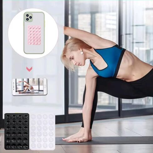 Silicone Suction Phone Case Adhesive Mount Sticky Compatible for iPhone and Android, Hands-Free Phone Accessories Holder for Tiktok, Selfies and Videos, Size-2.25″ x 3.26″ Light Pink in Saudi Arabia
