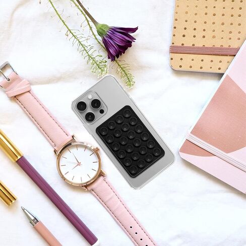 Silicone Suction Phone Case Adhesive Mount Sticky Compatible for iPhone and Android, Hands-Free Phone Accessories Holder for Tiktok, Selfies and Videos, Size-2.25″ x 3.26″ Light Pink in Saudi Arabia