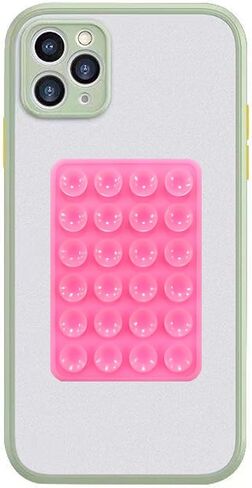 Silicone Suction Phone Case Adhesive Mount Sticky Compatible for iPhone and Android, Hands-Free Phone Accessories Holder for Tiktok, Selfies and Videos, Size-2.25″ x 3.26″ Light Pink in Saudi Arabia