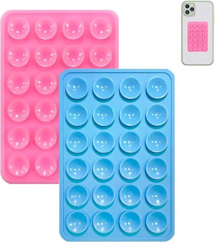 Silicone Suction Phone Case Adhesive Mount Sticky Compatible for iPhone and Android, Hands-Free Phone Accessories Holder for Tiktok, Selfies and Videos, Size-2.25″ x 3.26″ Light Pink in Saudi Arabia