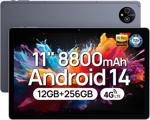 Ulefone Android Tablet, Android 14 Tab A11 Tablet, 10GB RAM + 128GB ROM (1TB TF) Gaming Tablet, 11" Display Tablet 8800mAh, Widevine L1 Quad Stereo Speaker, 16MP + 8MP Camera, 4G Dual SIM Tablet PC in Saudi Arabia