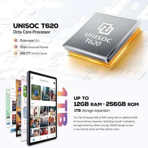 Ulefone Android Tablet, Android 14 Tab A11 Tablet, 10GB RAM + 128GB ROM (1TB TF) Gaming Tablet, 11" Display Tablet 8800mAh, Widevine L1 Quad Stereo Speaker, 16MP + 8MP Camera, 4G Dual SIM Tablet PC in Saudi Arabia