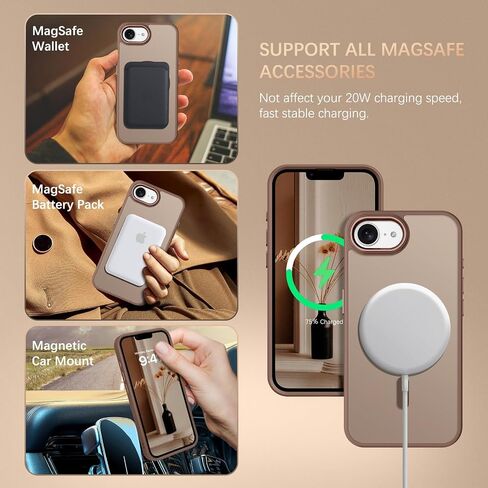 BENTOBEN for iPhone 16e Case, Magnetic iPhone 16e Phone Case [Compatible with Magsafe] Translucent Matte Phone Case iPhone 16e Slim Fit Shockproof Protective Cover for iPhone 16e 2025, Desert Titanium in Saudi Arabia