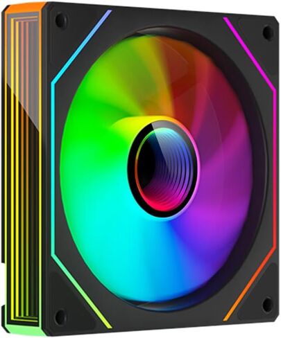 Prism 4 MAX 120mm ARGB case Fan,Infinity Mirror RGB Light Effect 5V 3PIN Motherboard Light Sync 800~1600RPM PWM PC Fan Suitable for Computer Case and CPU Cooler（White） in Saudi Arabia