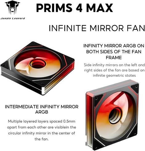 Prism 4 MAX 120mm ARGB case Fan,Infinity Mirror RGB Light Effect 5V 3PIN Motherboard Light Sync 800~1600RPM PWM PC Fan Suitable for Computer Case and CPU Cooler（White） in Saudi Arabia