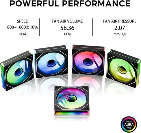 Prism 4 MAX 120mm ARGB case Fan,Infinity Mirror RGB Light Effect 5V 3PIN Motherboard Light Sync 800~1600RPM PWM PC Fan Suitable for Computer Case and CPU Cooler（White） in Saudi Arabia