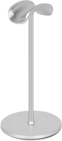 T-fun Headphone Stand, Curved Headset Stand with Aluminum Rod ABS Solid Base Gaming Headset Holder for Desk Headphone Accessories for Organization and Display, Silver in Saudi Arabia