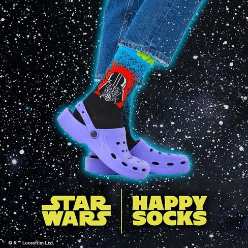 Happy Socks x Star Wars Socks - 6-Pack Gift Box for Great Fans - with Yoda and Darth Vader Designs in Saudi Arabia