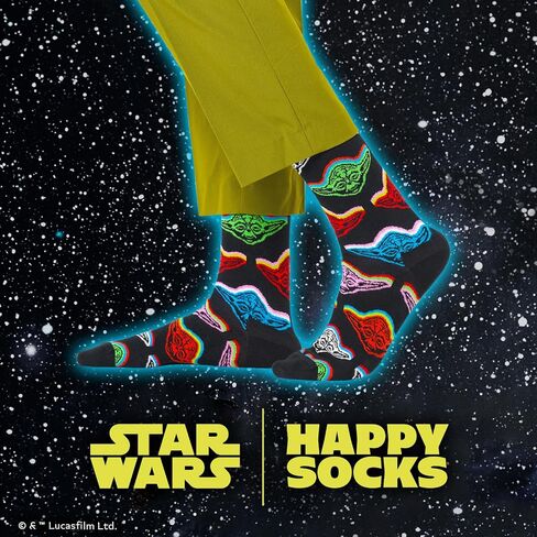 Happy Socks x Star Wars Socks - 6-Pack Gift Box for Great Fans - with Yoda and Darth Vader Designs in Saudi Arabia