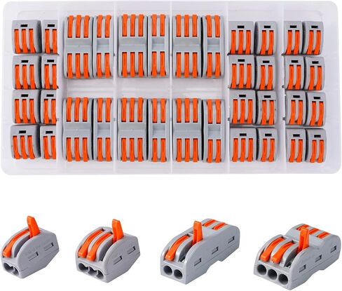 15pcs Connectors, Compact Wire Conductor Connector Quick Wiring Cable Connector,Butt Terminal Connectors CE Listed and RoHS Compliant（2 in 4 aus und 2 in 6 aus） in Saudi Arabia