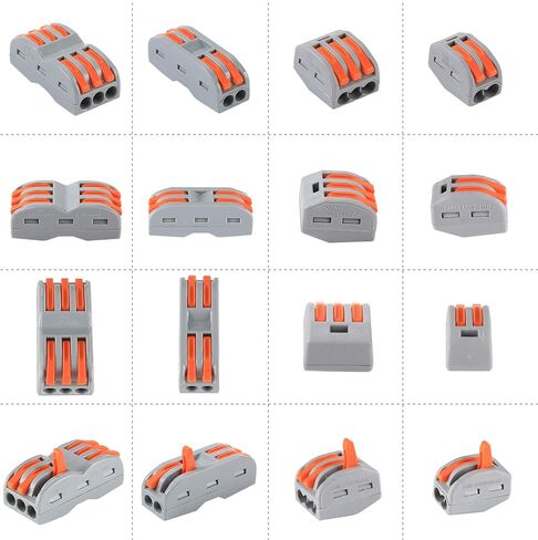 15pcs Connectors, Compact Wire Conductor Connector Quick Wiring Cable Connector,Butt Terminal Connectors CE Listed and RoHS Compliant（2 in 4 aus und 2 in 6 aus） in Saudi Arabia