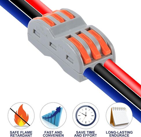 15pcs Connectors, Compact Wire Conductor Connector Quick Wiring Cable Connector,Butt Terminal Connectors CE Listed and RoHS Compliant（2 in 4 aus und 2 in 6 aus） in Saudi Arabia