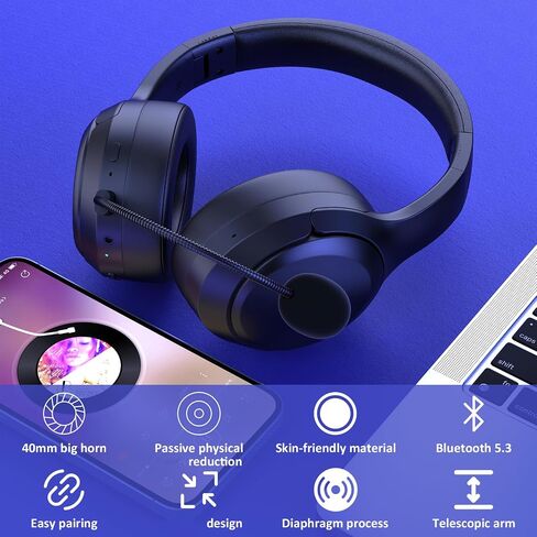 Dual Mode Ear Monitor Headset, Student Kid Headphones, Wireless Earphones with Mic, 40H Playtime, 3.5mm Wired Jack for Kid Recite Learning Sing for Children/Teens/Boys/Girls/Kindle/Tablet in Saudi Arabia