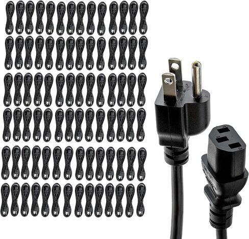 15ft (4.5M) - 2 Pack Universal Computer Monitor Power Cord, C13 Power Cable for Monitor, PC, Desktop, Printer, Scanner, 10Amps UL Approved 18/3 GA NEMA 5-15P to IEC13 in Kuwait