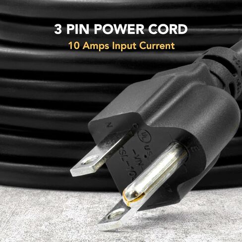 15ft (4.5M) - 2 Pack Universal Computer Monitor Power Cord, C13 Power Cable for Monitor, PC, Desktop, Printer, Scanner, 10Amps UL Approved 18/3 GA NEMA 5-15P to IEC13 in Kuwait