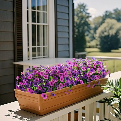 Artificial Faux Plants Flowers Outdoors Spring Summer Decoration, 12 Bundles Faux Silk Colorful Daisy Flowers Look Real UV Resistant No Fade for Garden Porch Window Box Pot Planters Decor(Mix) in Saudi Arabia