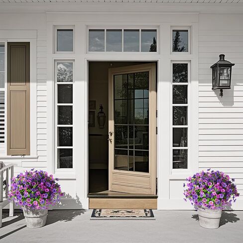 Artificial Faux Plants Flowers Outdoors Spring Summer Decoration, 12 Bundles Faux Silk Colorful Daisy Flowers Look Real UV Resistant No Fade for Garden Porch Window Box Pot Planters Decor(Mix) in Saudi Arabia