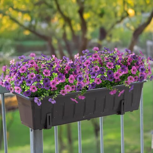 Artificial Faux Plants Flowers Outdoors Spring Summer Decoration, 12 Bundles Faux Silk Colorful Daisy Flowers Look Real UV Resistant No Fade for Garden Porch Window Box Pot Planters Decor(Mix) in Saudi Arabia