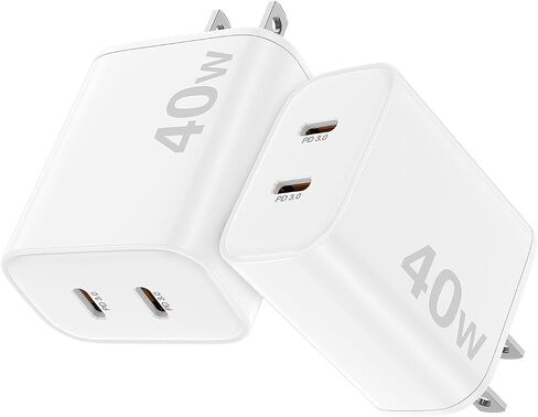 USB C Charger Block,Cabepow [2Pack] 40W Dual Port Type C Charging Blocks,USB C Wall Plug Adapter Cube Replacement for iPhone 15/15 Plus/15 Pro/15 Pro Max,14/13/12 Series,Galaxy,Pixel 4/3,iPad Pro in Saudi Arabia