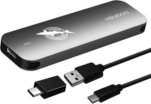 محرك أقراص SSD خارجي محمول من Dogfish بسعة 512 جيجابايت 2242/2260/2280 Ngff رمادي معدني USB 3.1 نوع C خفيف للغاية وقابل للتنفس صغير الحجم قابل للحمل لأجهزة Mac/Windows/Android/Linux (حتى 9 جيجابت في الثانية، مع مؤشر LED) in Saudi Arabia