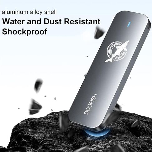 محرك أقراص SSD خارجي محمول من Dogfish بسعة 512 جيجابايت 2242/2260/2280 Ngff رمادي معدني USB 3.1 نوع C خفيف للغاية وقابل للتنفس صغير الحجم قابل للحمل لأجهزة Mac/Windows/Android/Linux (حتى 9 جيجابت في الثانية، مع مؤشر LED) in Saudi Arabia
