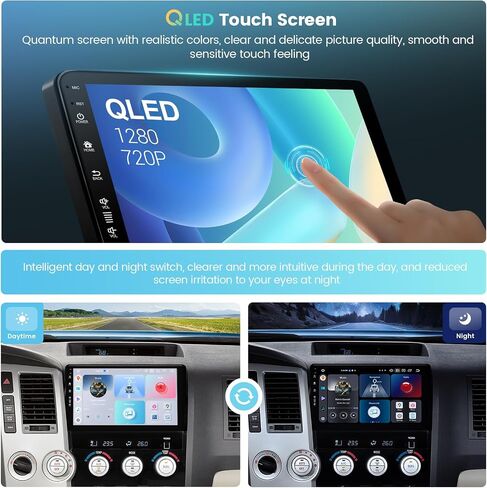 Roadanvi X12 Car Stereo for Toyota Tundra 2007-2013,Wireless Carplay, Android Auto,Car Radio, 1280x720, QLED, Head Unit, WiFi 4G LTE, 8 Core, GPS Navigation, 10.2" Touch Screen 4G+64G in Saudi Arabia
