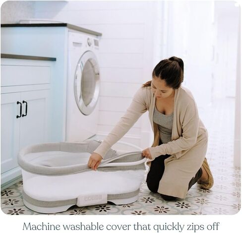 HALO BassiNest Swivel Baby Bassinet, Soothing Center, Vibration and Sound, Luxe Series, Dove Grey Tweed in Kuwait