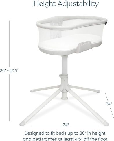 HALO BassiNest Swivel Baby Bassinet, Soothing Center, Vibration and Sound, Luxe Series, Dove Grey Tweed in Kuwait