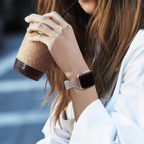 متوافق مع Galaxy Watch Ultra 47mm LTE Band ، Women Soft Silicone Glitter Clear Sport Strap متوافق مع Galaxy Watch Ultra 47mm LTE Smartwatch in Kuwait