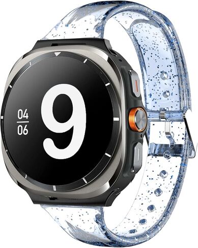 متوافق مع Galaxy Watch Ultra 47mm LTE Band ، Women Soft Silicone Glitter Clear Sport Strap متوافق مع Galaxy Watch Ultra 47mm LTE Smartwatch in Kuwait