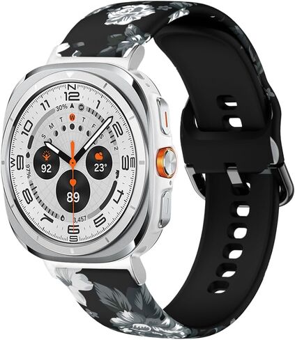 Pattern Band Compatible with Samsung Galaxy Watch 7 Ultra 47mm,Leopard camouflage Flower Silicon Strap replacement band accessory Sport wrist for Women Men in Saudi Arabia