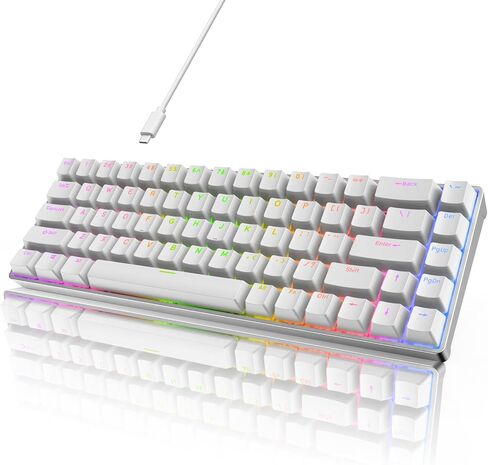 RK ROYAL KLUDGE RK68Pro Wired 60% Mechanical Keyboard with CNC Frame, Compact Gaming Keyboard with Software 68 Keys Hot Swappable RGB Backlit, Gateron Blue Switch in Saudi Arabia