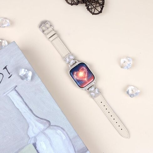 نطاقات جلدية Oulucci متوافقة مع Apple Watch Band 40/38/41/42/44/45/46/49mm حزام جلدي نحيف الأرسام مع مصمم Three Hearts Design Buckle Iswatch Bands for Women Series 10/9/7/6/6/5/2/2/2/1. in Kuwait