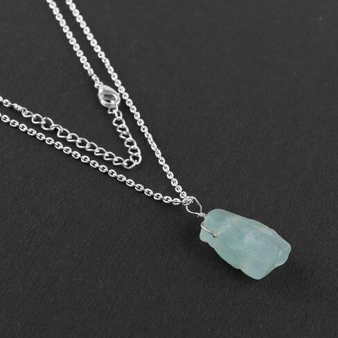 Thecraftman Natural Chrysoprase Necklace, Raw Gemstone Pendant Necklace, Genuine Rough Gemstone, Birthstone, Gift for Her, Healing Stone, 18 Inch in Saudi Arabia
