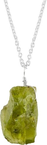 Thecraftman Natural Chrysoprase Necklace, Raw Gemstone Pendant Necklace, Genuine Rough Gemstone, Birthstone, Gift for Her, Healing Stone, 18 Inch in Saudi Arabia