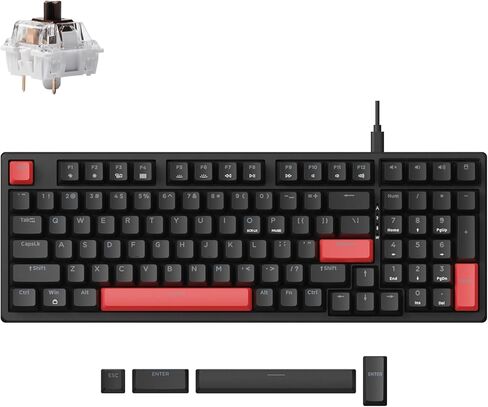 X5 Wired Gaming LED Backlight QMK/Launcher Mechanical Keyboard for Windows/Linux, Customize keymaps, Double-Shot keycaps, Keychron Mechanical Brown Switch, Perfect for Both Gaming and Work in Saudi Arabia