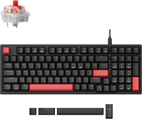 X5 Wired Gaming LED Backlight QMK/Launcher Mechanical Keyboard for Windows/Linux, Customize keymaps, Double-Shot keycaps, Keychron Mechanical Brown Switch, Perfect for Both Gaming and Work in Saudi Arabia