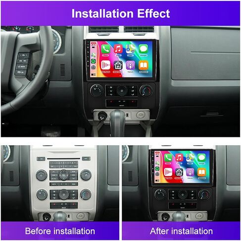 2G+64G Wireless Carplay Radio for Ford Escape Kuga 2007-2012, Rimoody Android 13 Car Stereo for Mazda Tribute 2007-2012 Android Auto 9 Inch Touchscreen GPS WiFi Bluetooth FM/RDS EQ + Backup Camera in Kuwait