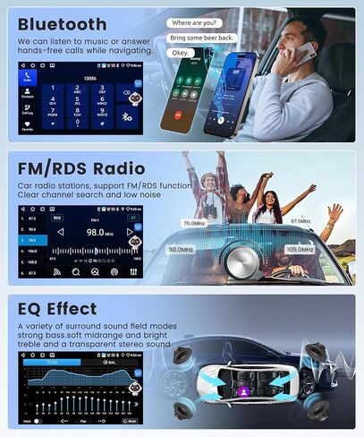 2G+64G Wireless Carplay Radio for Ford Escape Kuga 2007-2012, Rimoody Android 13 Car Stereo for Mazda Tribute 2007-2012 Android Auto 9 Inch Touchscreen GPS WiFi Bluetooth FM/RDS EQ + Backup Camera in Kuwait