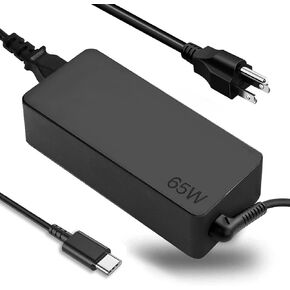 استبدال لشاحن Lenovo المحمول USB C - ThinkPad X1 Carbon Yoga 7i 9i 6 E14 E15 E16 T490 T480 T14 T15 IdeaPad Slim 5 65W USB C Adapter Power Power Power for ThinkPad/Yoga/Chromebook