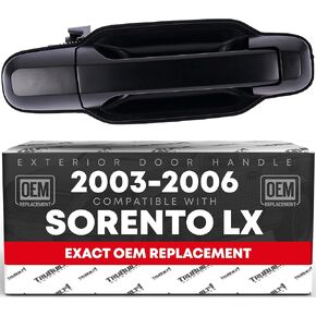 TRUBUILT1 AUTOMOTIVE Exterior Rear Passenger Door Handle Replacement - Compatible with 2003-2006 Kia Sorento LX - Primed Black, Plastic - OEM 83660-3E010XX, 836603E040, 81155