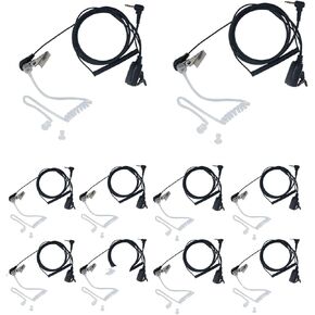 1 Pin 2.5 mm Earpiece Headset with PTT Mic for Motorola Talkabout Walkie Talkie T200TP T200 T100 MH230R MR350R T600 T260TP T800 MT350R Two Way Radio,10 Pack