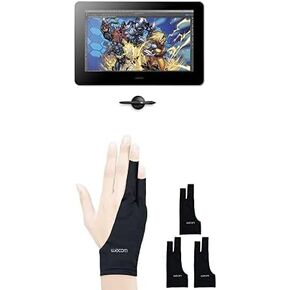 Bundle of Wacom Cintiq Pro 16 Creative Pen and Touch Display (2021 Version) 4K Graphic Drawing Monitor with 8192 Pen Pressure and 98% Adobe RGB (DTH167K0A), Black + Wacom Drawing Glove (3 Pack)