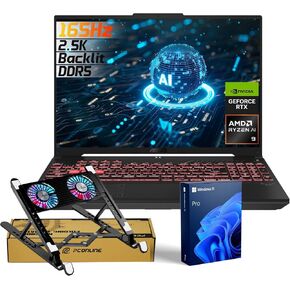 ASUS TUF Pro A16 FA607PI VR-Ready Gaming Laptop, 16" QHD+(2560x1600) 165Hz Display, AMD Ryzen 9 7940HX, NVIDIA GeForce RTX 4070, 64GB DDR5, 1TB SSD, RGB Backlit, Bundle with PCO Notebook Fold Radiator