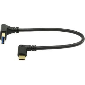 zdyCGTime USB-C to USB 3.0 Adapter, 10In Right Angle Type C Cable, 90 Degree USB 3.1 Type C (USB-C) Male to USB 3.0 Type A Male Connector Sync & Charging Cable.(Black