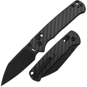 CJRB Hectare-Alt Pocket Knife, 3.11'' AR-RPM9 Steel Blade Carbon Fiber Handle Folding Knife with Pocket Clip for Men Women, EDC Knife for Camping Hiking Fishing Survival 1935 Black PVD Coating