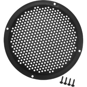 Universal 6" Car Speaker Grills Cover Mesh Round 6 Inch Audio Speaker Subwoofer Guard Protector Case with Mounting Screws Iron Black - Pack of 1 Durable Material