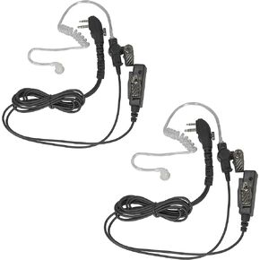 Maximalpower Clear Cole Coil Tube Earbud سماعة سماعة الأذن PTT MIC (2PACK) W/Kevlar Hytera 2-Pin Slop مع المسمار