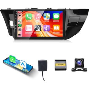 2G+64G Car Radio Screen for Toyota Corolla 2014-2017, Rimoody Car Stereo Android 13 Carplay Android Auto Mirror Link 10.1 Inch Touchscreen GPS WiFi BT FM EQ SWC Backup Camera